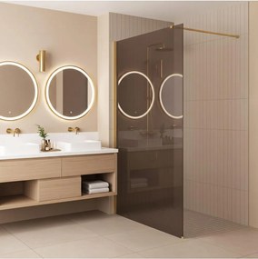 Paravan de dus fumuriu Rea Flexi Brown 120 cm auriu