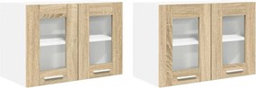 vidaXL Dulap suspendat cu ușă 2 pcs Stejar Sonoma 60 x 31 x 40 cm