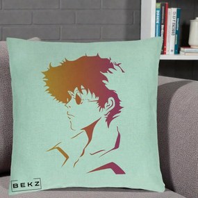 Perna Decorativa Cowboy Bebop Spike Silueta Gradient, 40x40 cm, Verde Menta, Husa Detasabila, Perna Inclusa, BEKZ®