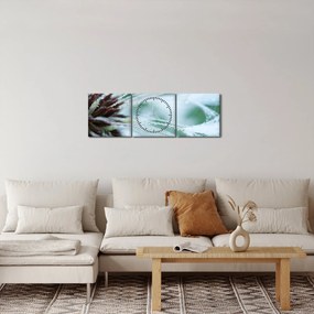 Tablou - Detaliu floare (cu ceas) (90x30 cm)