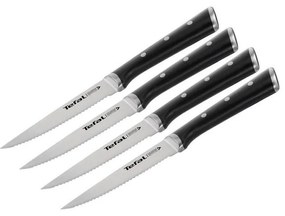SET 4x cuțit din oțel inoxidabil pentru friptură Tefal ICE FORCE 11 cm crom/negru