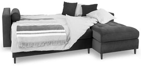 Colțar extensibil din catifea cu șezlong dreapta Milo Casa Santo, gri închis