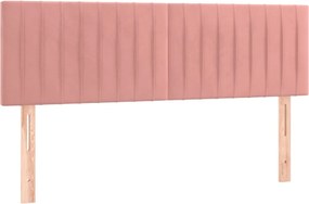 vidaXL Tăblii de pat, roz, 144x5x78/88 cm, catifea