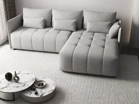 Colțar extensibil dumonde cu ladă de depozitare si sezut confortabil din spuma high-density, Malta Euphoria Dove 235x185 cm