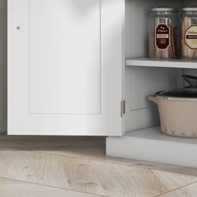HOMCOM Armoire de cuisine buffet cuisine multi-rangements rafturi reglabile 4 uși și sertar mare 76 x 40 x 183 cm alb | Aosom Romania
