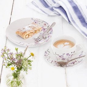 Ceașcă albă-mov din porțelan 280 ml Louka – Orion