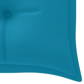 Banca de gradina, perna albastru deschis, 150 cm lemn masiv tec Albastru deschis, 150 cm, 1