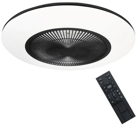 Plafonieră LED dimabilă cu ventilator ARIA LED/38W/230V negru/alb + telecomandă