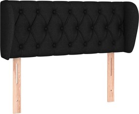 vidaXL Tăblie de pat cu aripioare negru 93x23x78/88 cm textil