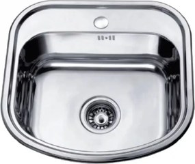 Chiuveta inox Inter Ceramic Alpaca cu o cuva fara picurator finisaj inox lucios 49x47 cm