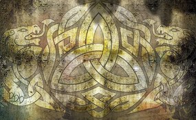 Fototapet - Abstracție aurie albă (254x184 cm)