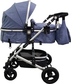 Carucior nou nascuti 3 in 1 Baby Care™ PRO 531, Cu geanta bebe, Cadru Aluminiu , Amortizoare, Roti din cauciuc plin AVE, Landou, Scoica auto, Spatar