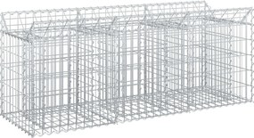 vidaXL Pat ridicat din gabion Argintiu 150 x 50 x 60 cm