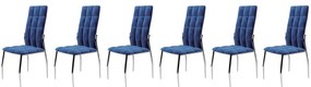 Set 6 scaune K416 velvet bleumarin