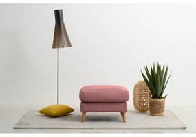 Taburet roz cu tapițerie din catifea reiată Paris – Scandic
