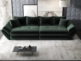 Canapea extensibilă dumonde cu ladă de depozitare si sezut confortabil din spuma high-density, Loana Ambience Verde 300x100 cm