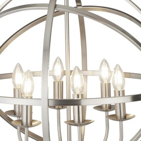 Lustra suspendata stil traditional Orbit argintiu satin 2476-6SS SRT