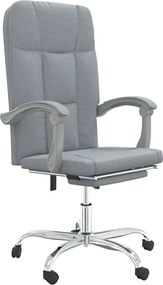 vidaXL Fotoliu de birou rabatabil, gri deschis, textil