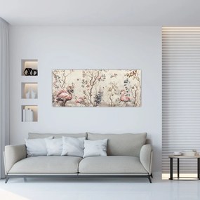 Tablou - Desen de flamingo (120x50 cm)