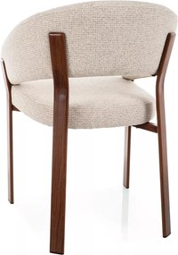 Scaun lemn tapitat Nagoja D 255 bej deschis/nuc- H79 cm