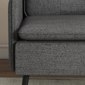 HOMCOM Fotoliu scandinav cu spătar capitonat cu trecere în material 76 x 68 x 80 cm gri și picioare din metal negru și auriu | Aosom Romania