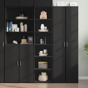 vidaXL Dulap înalt, negru, 45x41x185 cm, lemn prelucrat