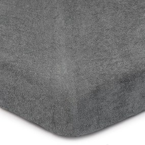 Cearșaf de pat 4Home din frotir, gri închis, 90 x 200 cm
