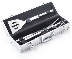 Set de 3 unelte pentru grătar G21, servietă de aluminiu