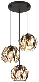 Lustra neagra din metal cu 3 pendule MIKA