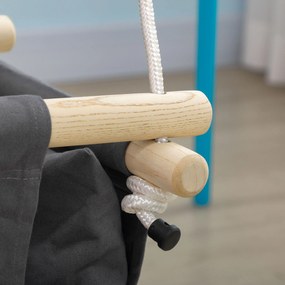 AIYAPLAY Leagăn pentru Bebeluși cu Înălțime Reglabilă pentru Copii de 9-36 Luni 40x40x110-180 cm Gri și Lemn | Aosom Romania