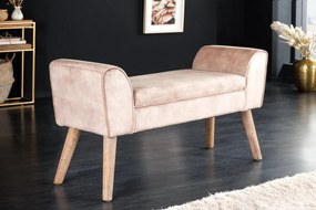 Bancheta eleganta, tapitata Scarlett 90cm, catifea bej cafea A-43279 VC