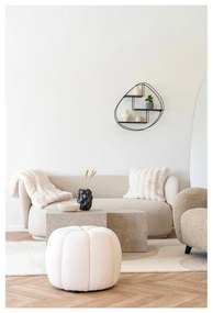 Taburet alb cu tapițerie din țesătură bouclé Paisley – House Nordic