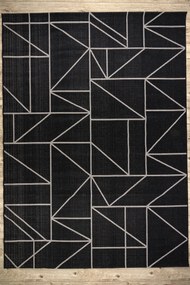 Covor sisal Floorlux 20605 negru si argint Triunghiuri, Geometric - SECUNDAR-COTATI PRODUSUL