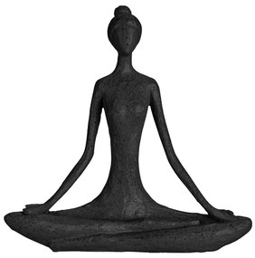 Decorațiune Yoga Lady negru, 18,5 x 19 x 5 cm, polystone