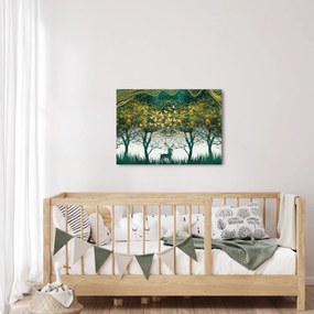 Tablou - Căprioare în pădurea verde (70x50 cm)