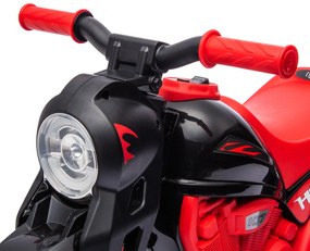 AIYAPLAY Motocicletă electrică pentru copii 2-5 ani, 3 roți, 6 V, 3 km/h, cu funcție de bule, efecte luminoase și sonore, roșu | Aosom Romania