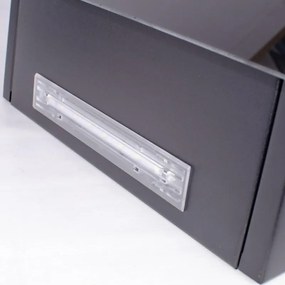 Hota decorativa Kumtel DA6-835-A0A, 450 m³/h, 3 viteze, LED, Filtru din aluminiu, Panou din sticla, Negru