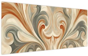 Tablou - Vârtejuri în culori pământii (120x50 cm)