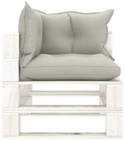 Set mobilier gradina din paleti, 7 piese, perne gri taupe, lemn taupe and white, 1