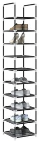 vidaXL Suport pantofi 10 niveluri negru 33x33x174 cm țesătură nețesă