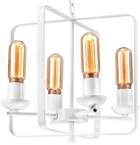 Lustră pe lanț CEDRIC II 4xE27/60W/230V albă