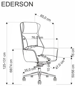 Scaun de birou Ederson piele ecologica cappuccino H131 cm