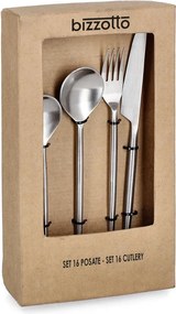 Tacâmuri argintii din oțel inoxidabil 16 buc. pentru 4 persoane Bronte – Bizzotto
