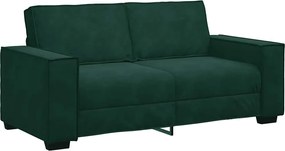 vidaXL Canapea cu 2 locuri, verde închis, 180x78x84 cm, catifea