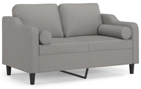 3153015 vidaXL Canapea cu 2 locuri cu perne&pernuțe gri deschis 120 cm textil