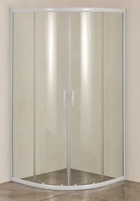 KRONER Cabina dus, kroner, ecoround, semirotunda, sticla securizata 4mm, transparenta, profil alb, 90x90x180 cm