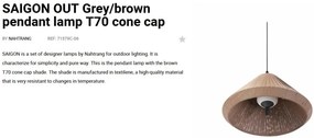 Lustra/Pendul iluminat exterior decorativ SAIGON cone T70 gri/maro