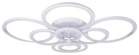 Lustră LED cu Telecomandă, Meda 4+4 cercuri, 268W, Alb, 90cm