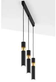 Lustră pe cablu Jupiter 2004 ALAS 3xGU10/10W/230V negru/auriu