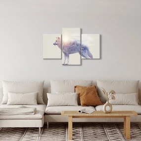 Tablou - Lupul arctic oglindit în peisaj sălbatic (90x60 cm)